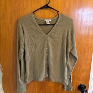 Osage Green V-Neck Cardigan